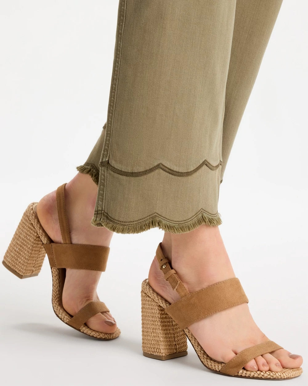 Lichen Scallop Pull-On Wide-Leg Crop Jeans