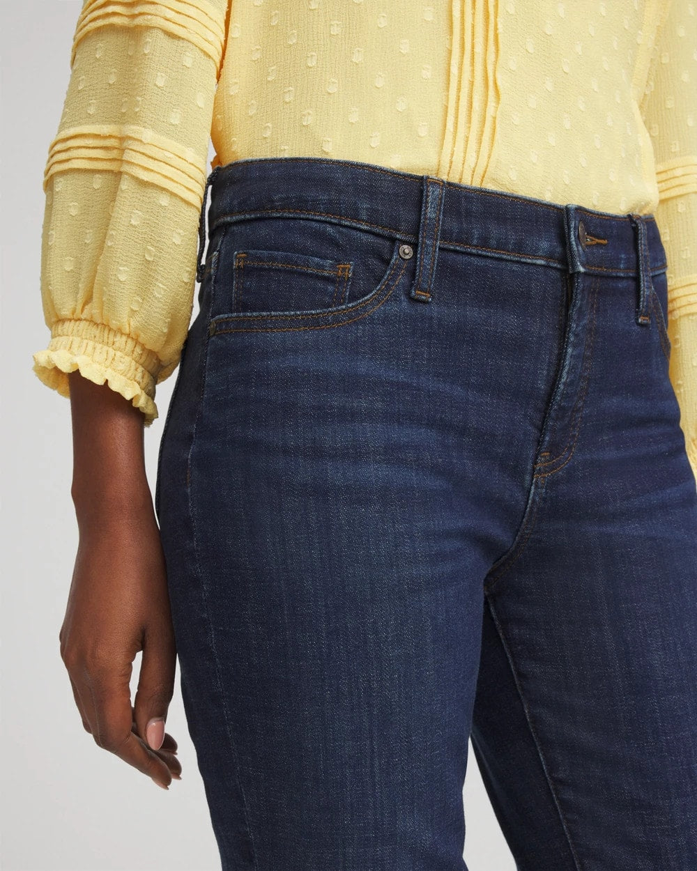 Dark Sapphire Indigo Girlfriend Kick Flare Jeans