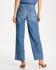 Lake Como Wash Lightweight Wide-Leg Ankle Jeans