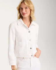 Alabaster Cropped Denim Trucker Jacket