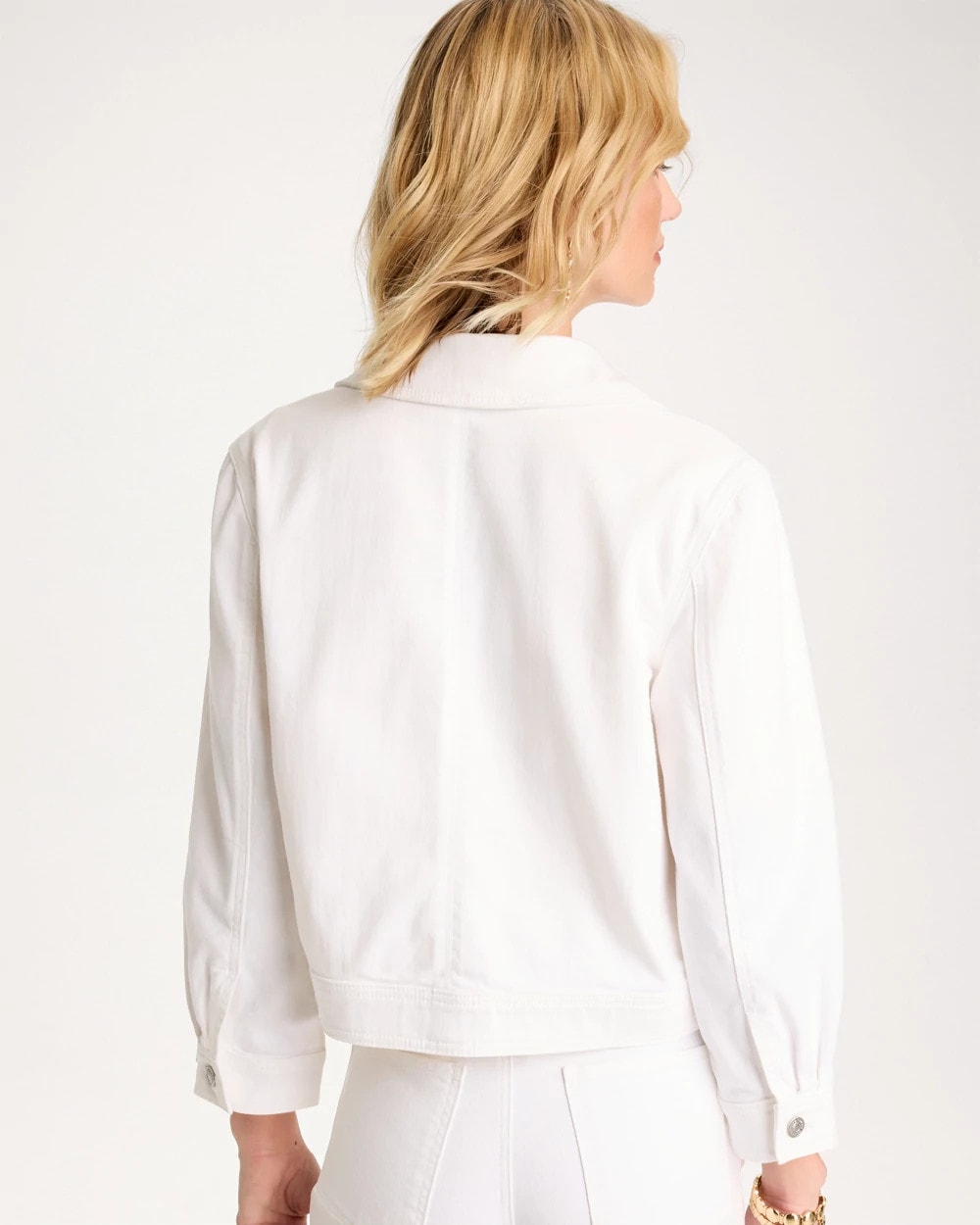 Alabaster Cropped Denim Trucker Jacket