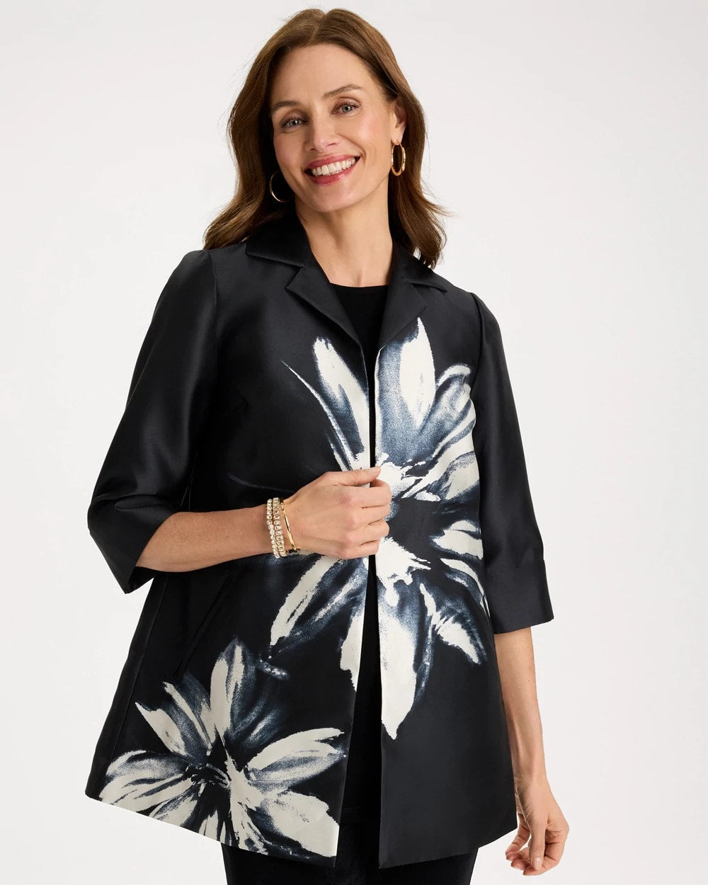 Travelers Black Travelers™ Collection Floral Long Jacket