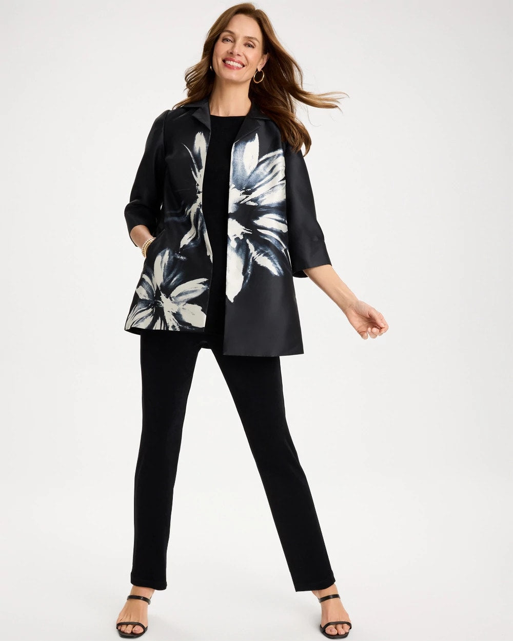 Travelers Black Travelers™ Collection Floral Long Jacket