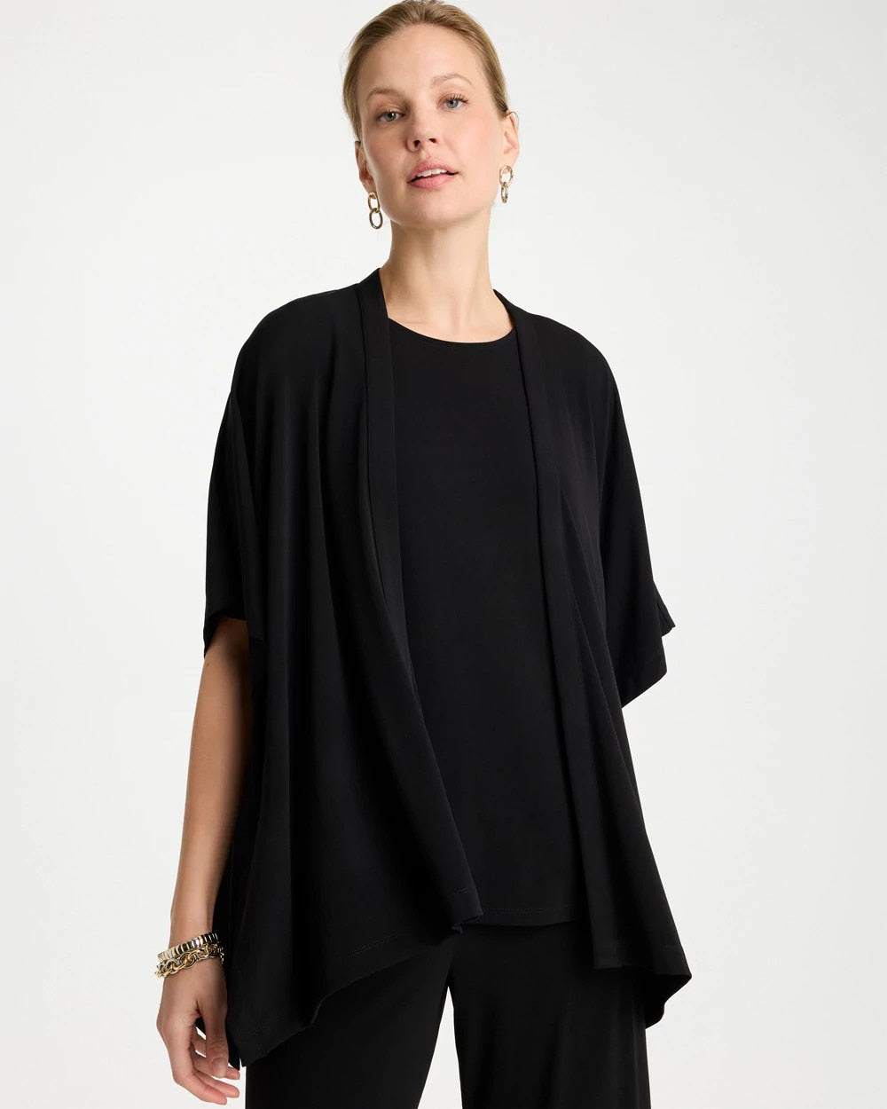Black Travelers™ Knit Cape Cardigan