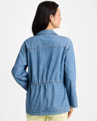 Burano Indigo Denim Cinch Waist Jacket