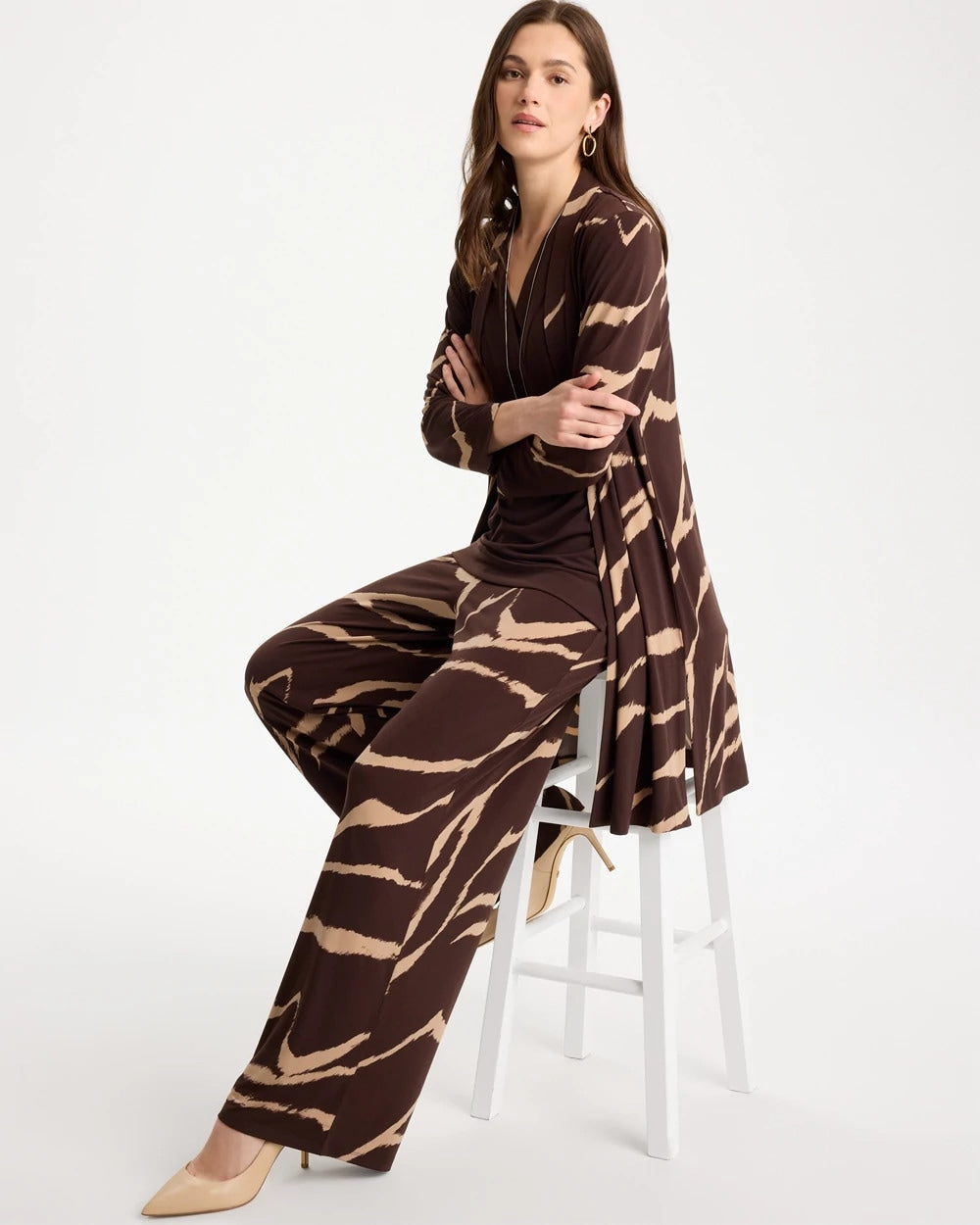 Cocoa Bean Travelers™ Knit Animal Print Duster Cardigan