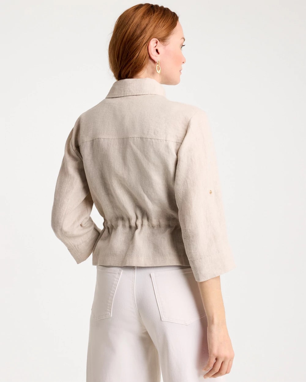 Oatmeal Linen Cargo Jacket