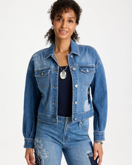 Underwater Indigo Denim Parrot Pocket Jacket