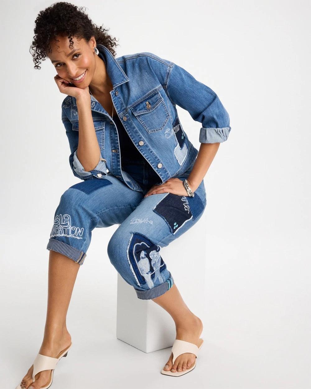 Underwater Indigo Denim Parrot Pocket Jacket