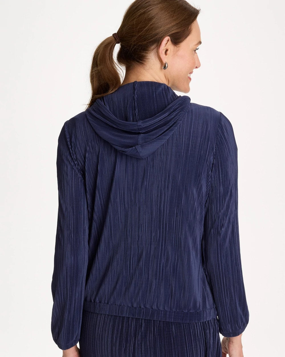 Passport Blue Zenergy® Micro Plisse Hooded Jacket