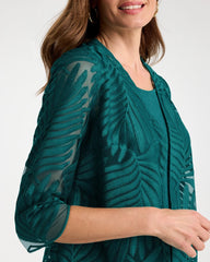 Jade Glow Travelers™ Collection Palm Frond Sheer Jacket