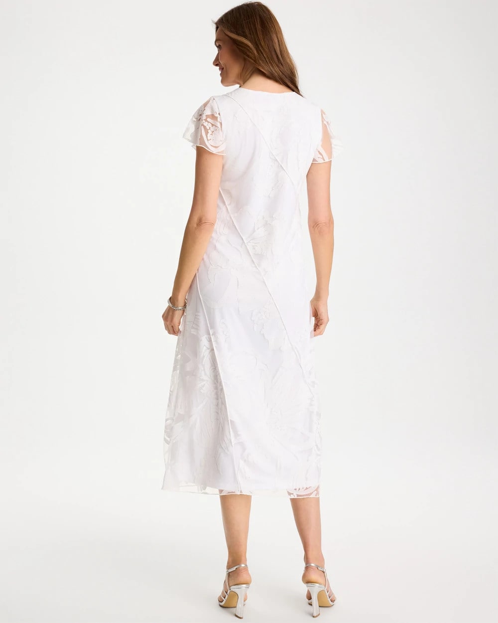 Alabaster Knit Burnout Floral Dress