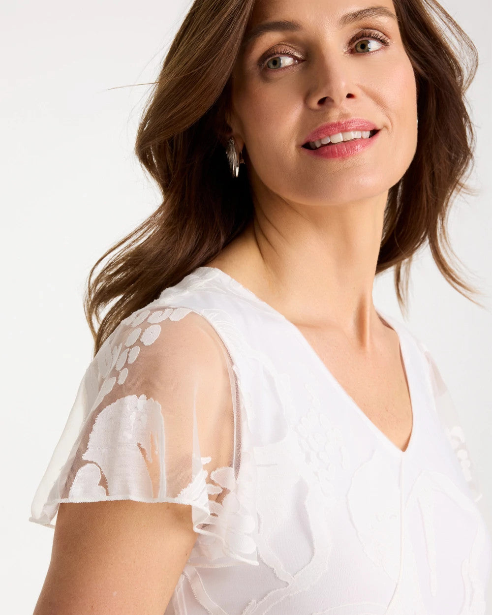 Alabaster Knit Burnout Floral Dress