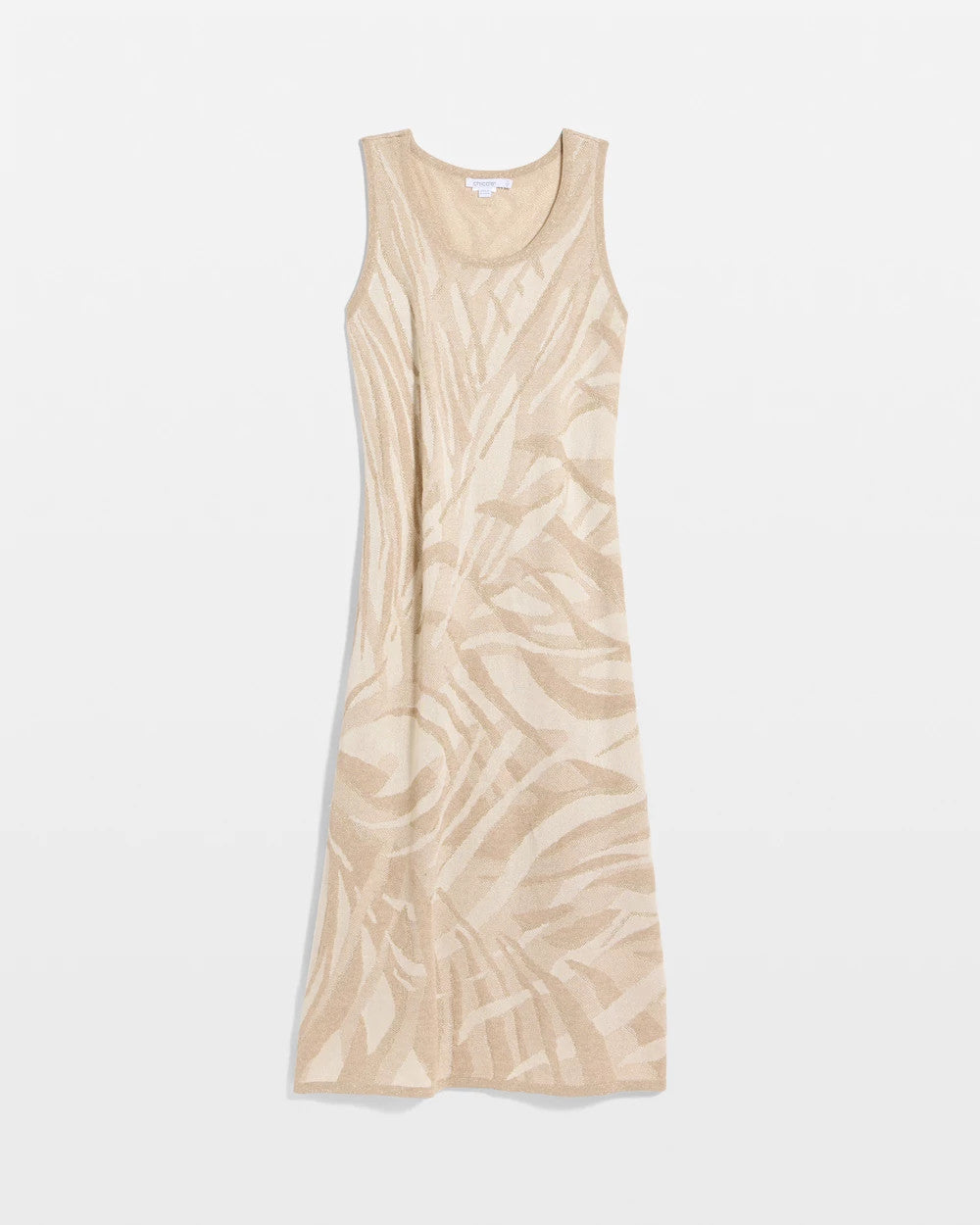 Gold Knit Printed Sweater Dress
