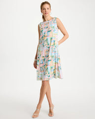 Bondi Blue Jersey Knit Positano Shift Dress