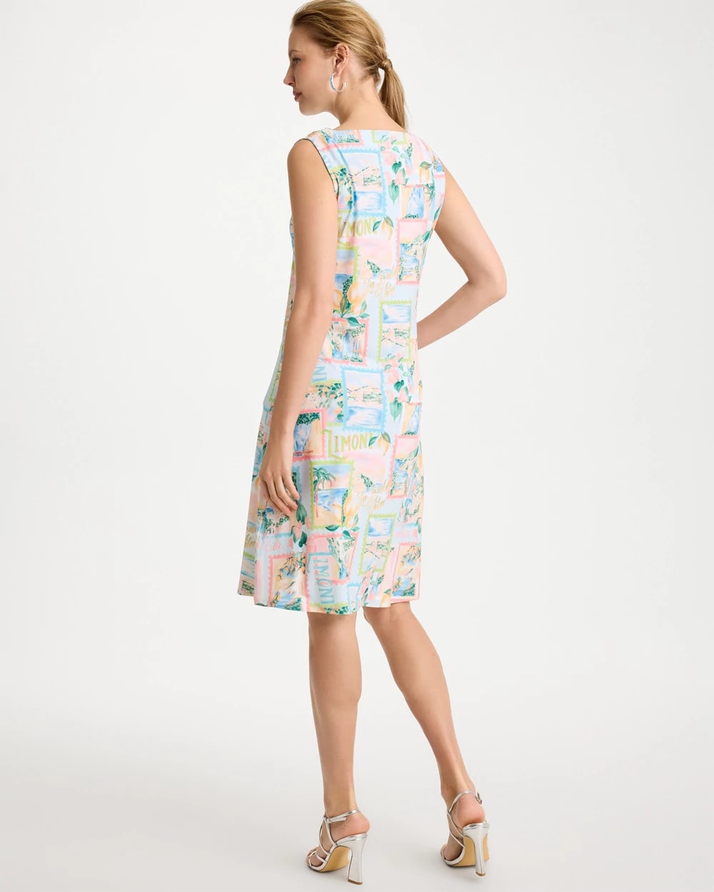 Bondi Blue Jersey Knit Positano Shift Dress