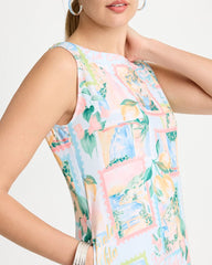 Bondi Blue Jersey Knit Positano Shift Dress
