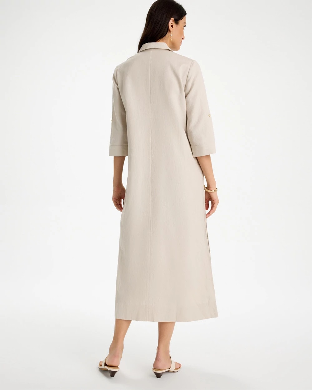 River Rock Embellished Linen Dress
