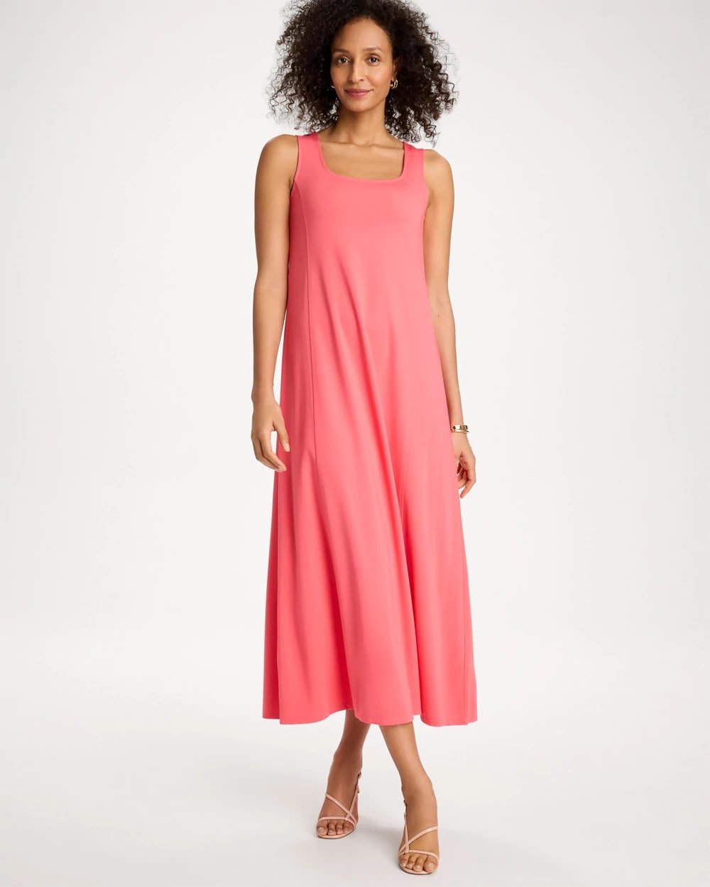 Calypso Coral Seamed Knit Dress