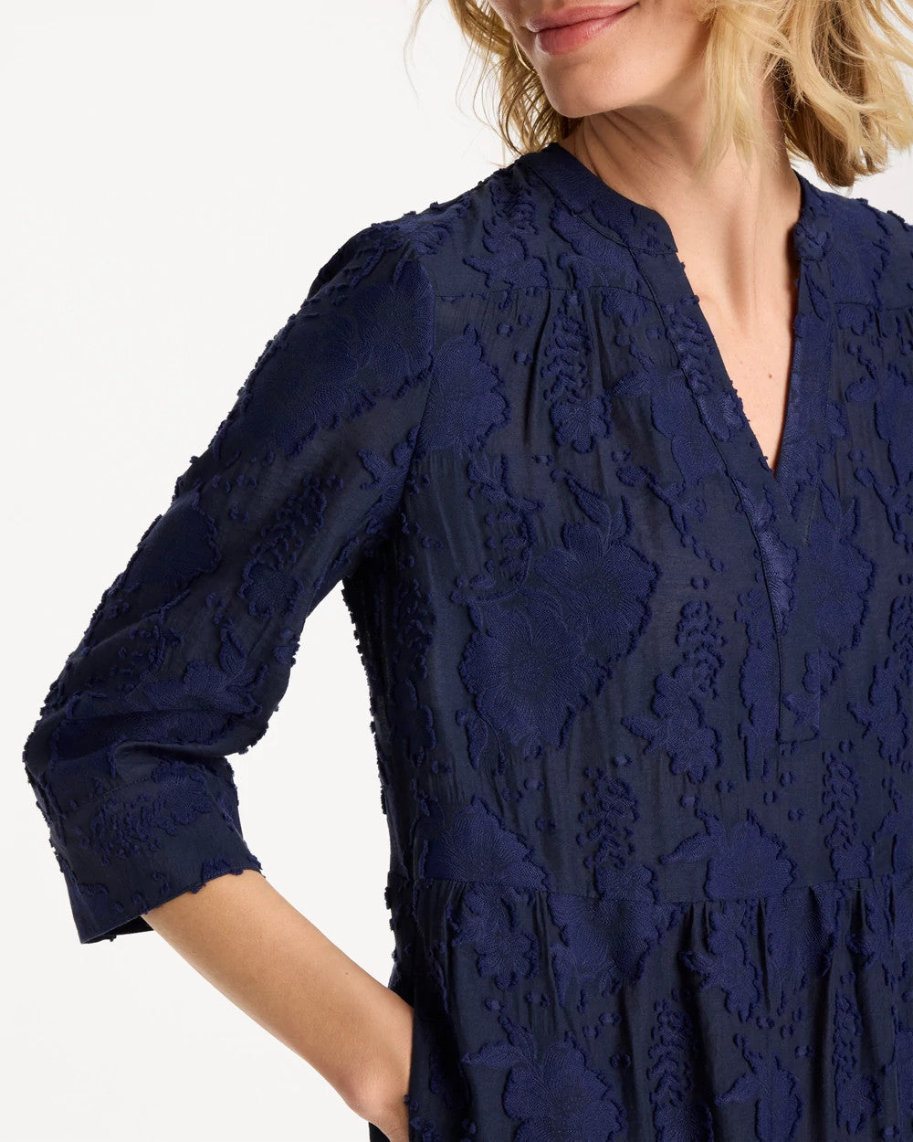 Passport Blue Tiered Lace Dress