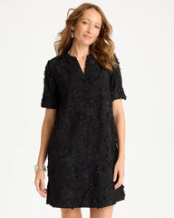 Black 3D Floral Dress