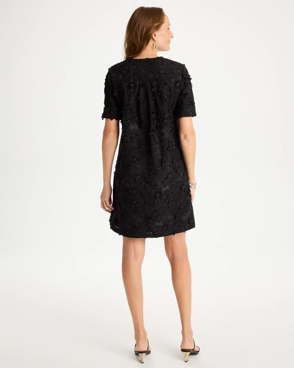Black 3D Floral Dress