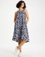 Blue Muse Zenergy® UPF Posh Dots Midi Dress