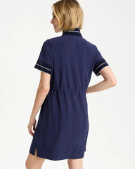 Passport Blue Zenergy® UPF Mesh Trim Dress
