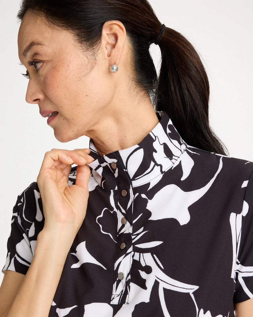 Black Zenergy® UPF Floral Nights Bungee Dress