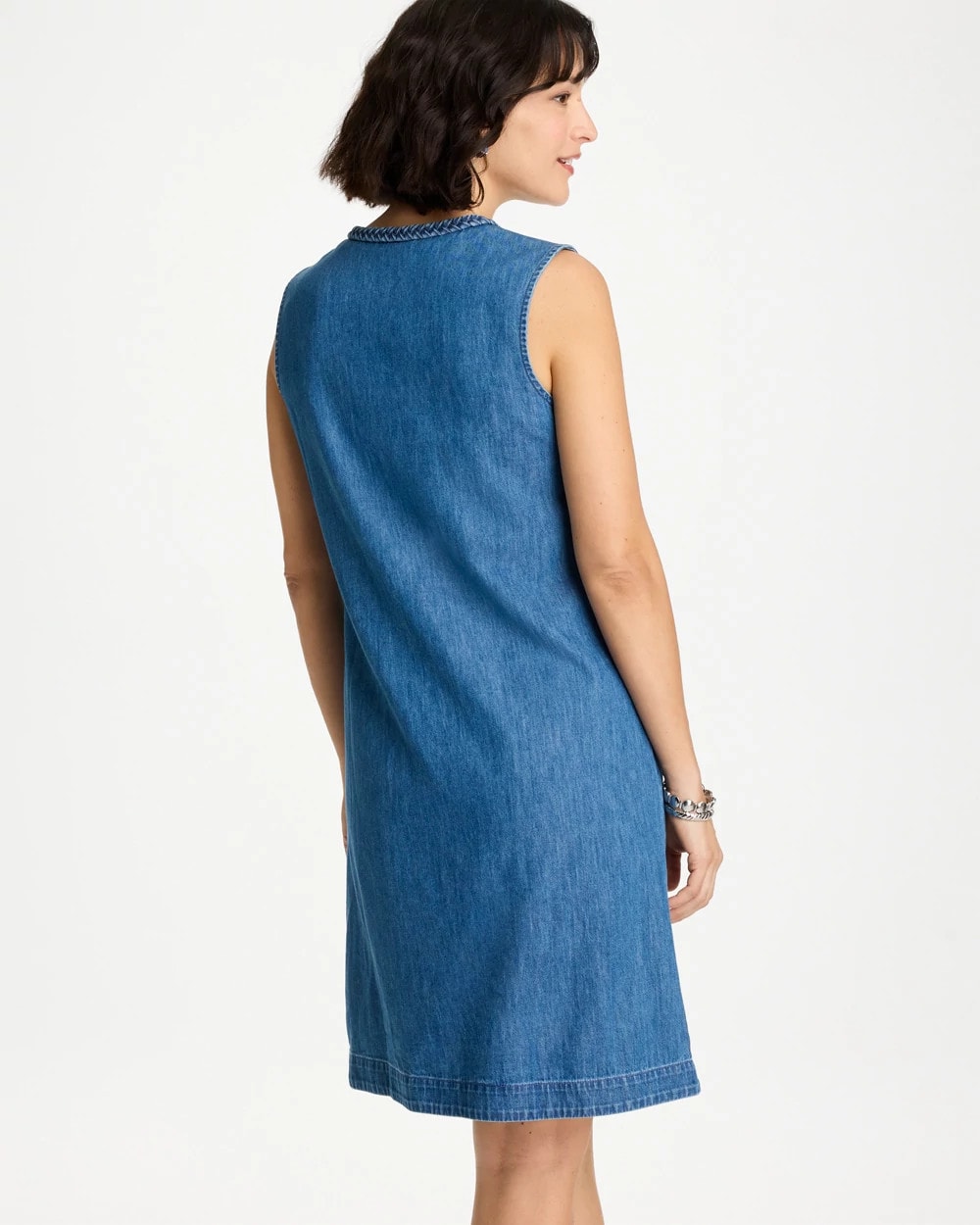 Indigo Denim Braided Dress