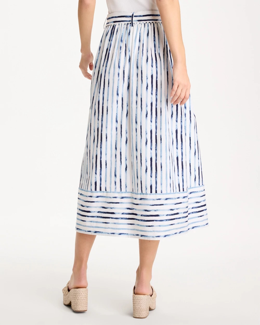 Passport Blue Palermo Striped Tie-Front Skirt