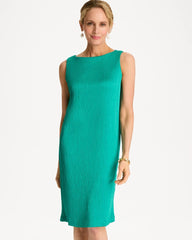 Topanga Green Travelers™ Crinkled Satin Tank Dress