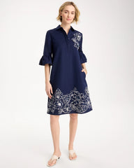 Passport Blue 3D Applique Dress