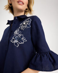 Passport Blue 3D Applique Dress