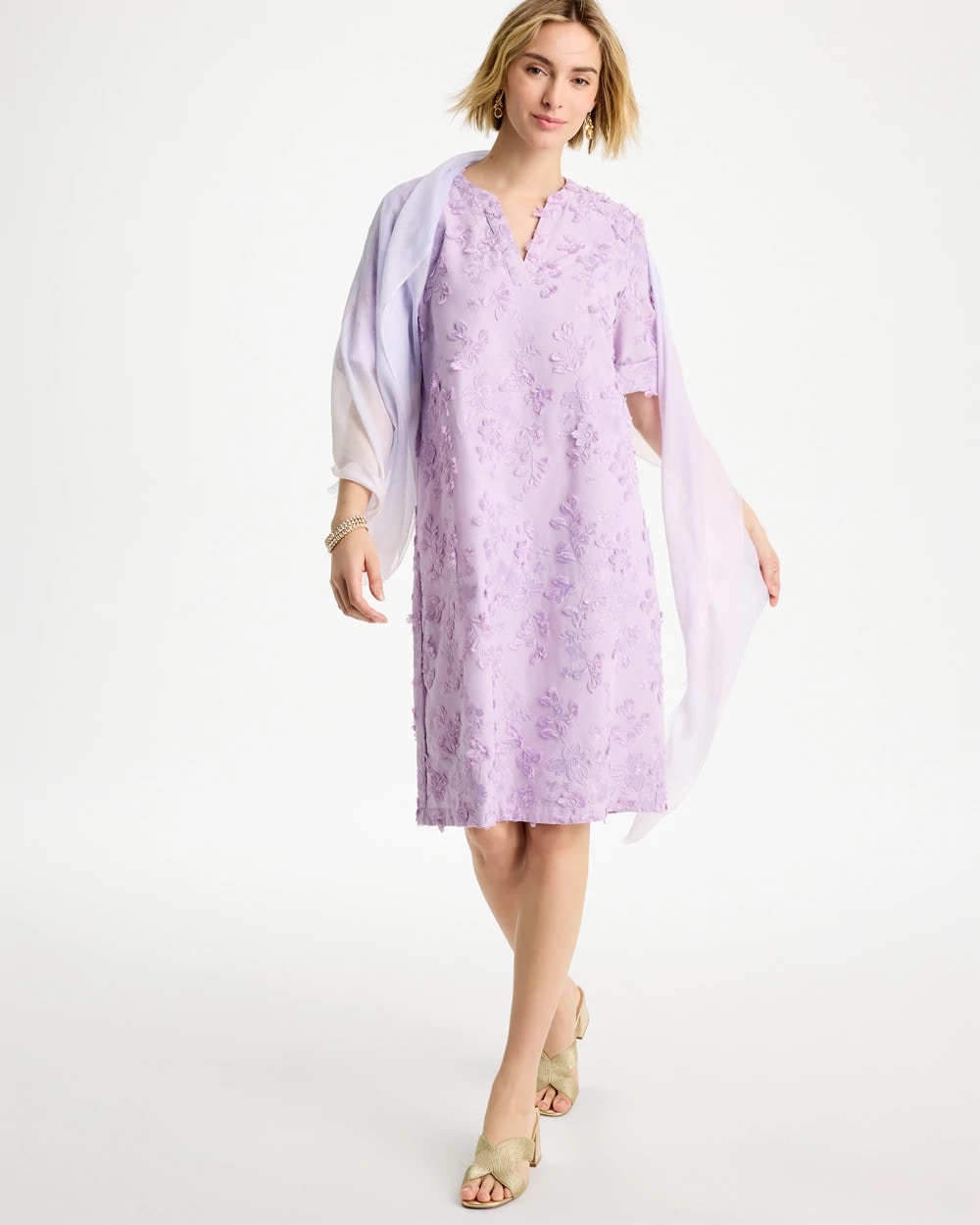 Orchid Mist 3D Floral Dress