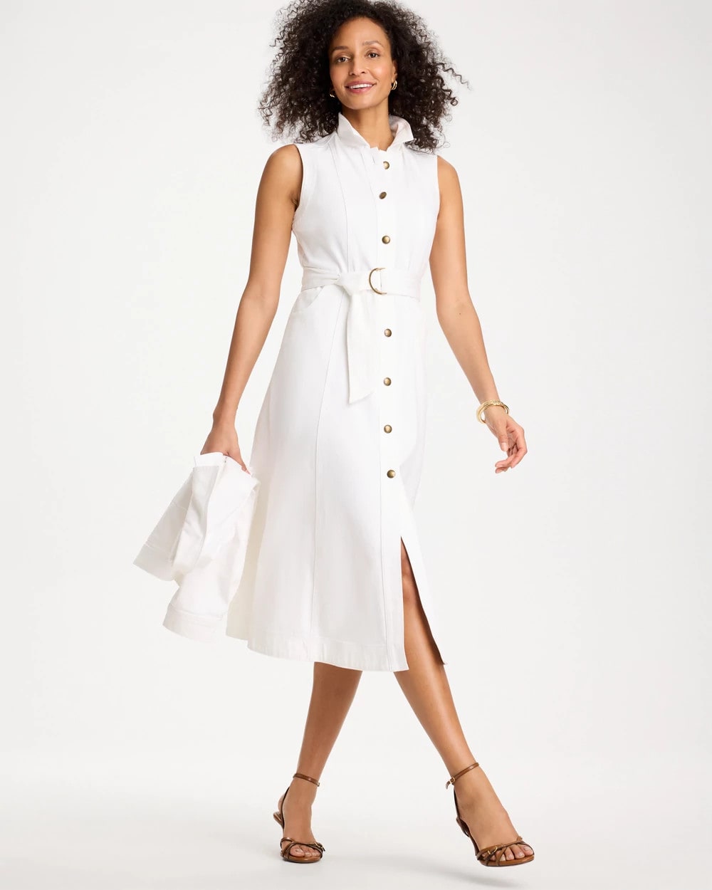 Alabaster Denim Sleeveless Shirtdress