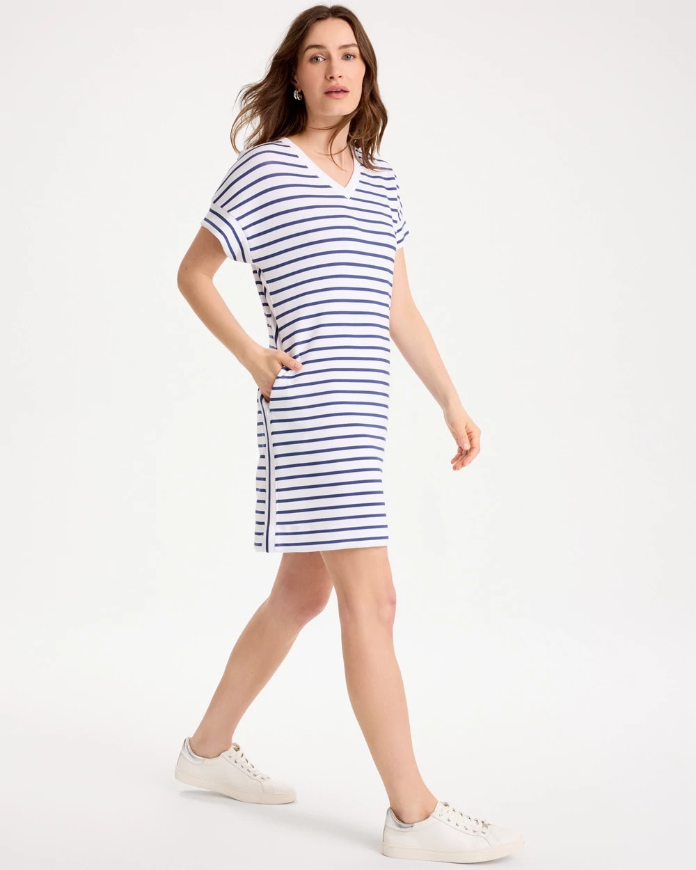 Starlit Navy Zenergy® Soft Striped Contrast Dress