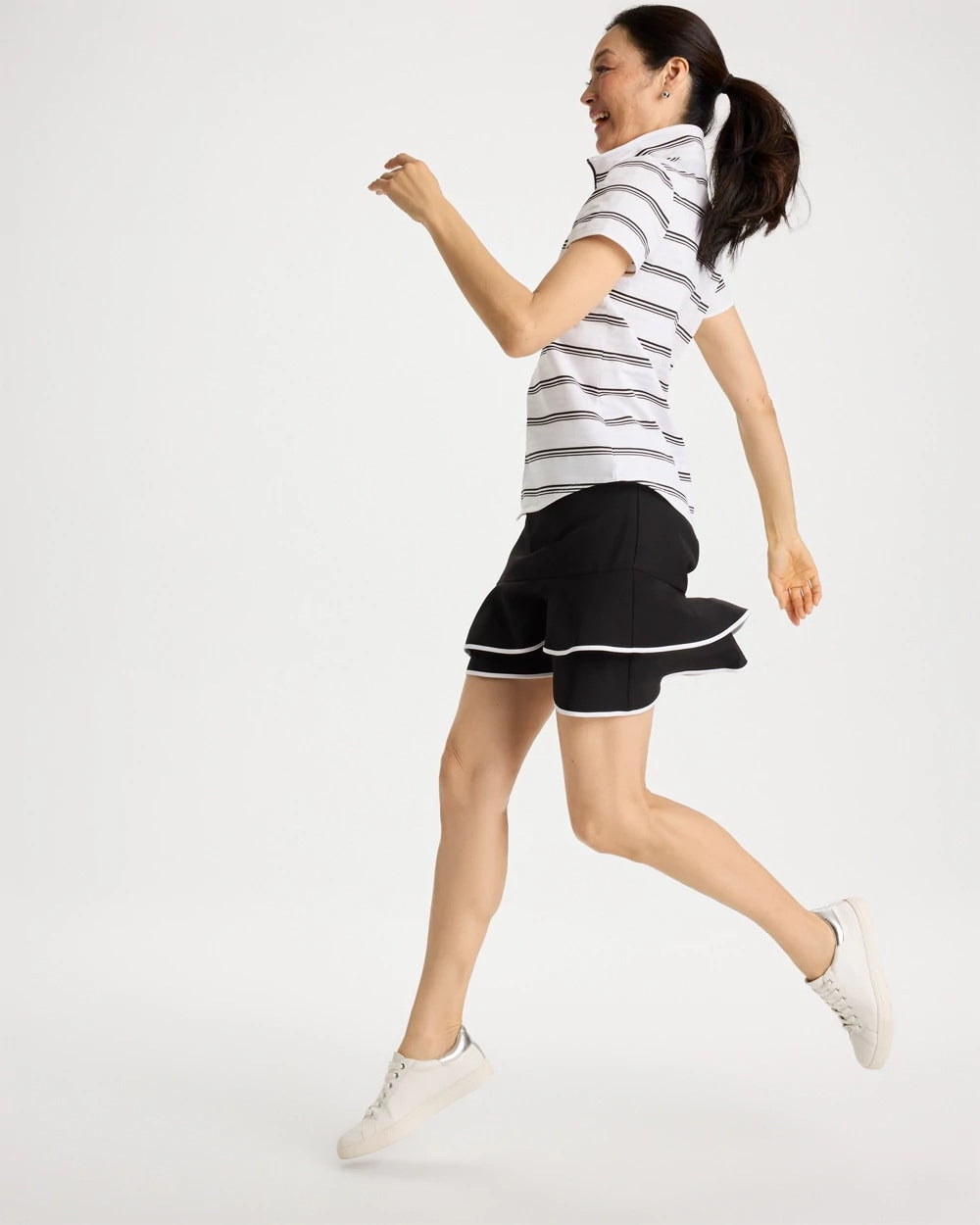 Black Zenergy® UPF Contrast Tulip Hem Skort