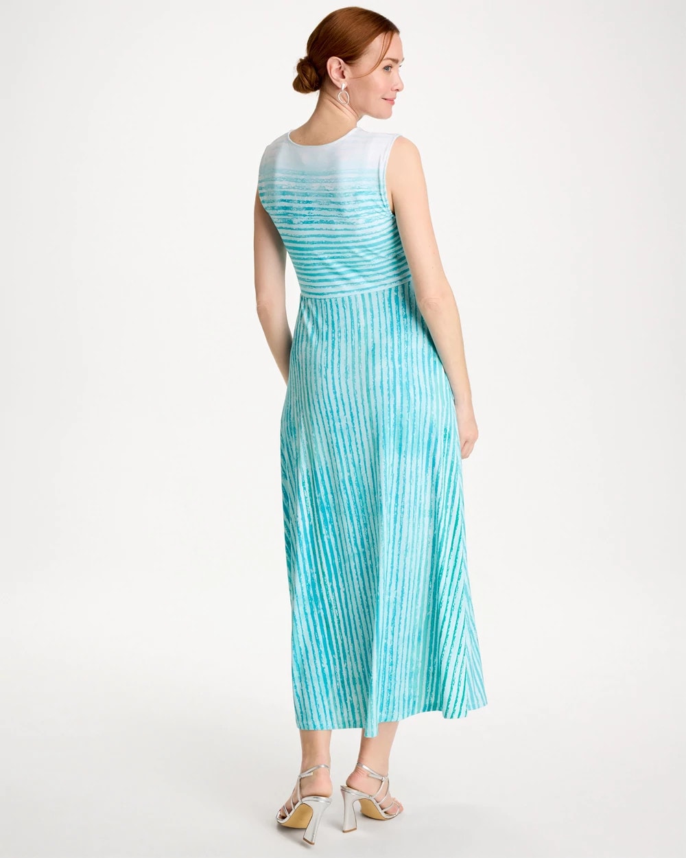 Bondi Blue Ombre Coastal Striped Knit Dress