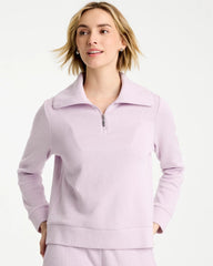 Pale Sweet Pea Zenergy® Beach Slub Half-Zip Pullover Top