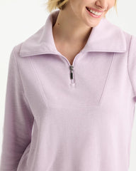 Pale Sweet Pea Zenergy® Beach Slub Half-Zip Pullover Top