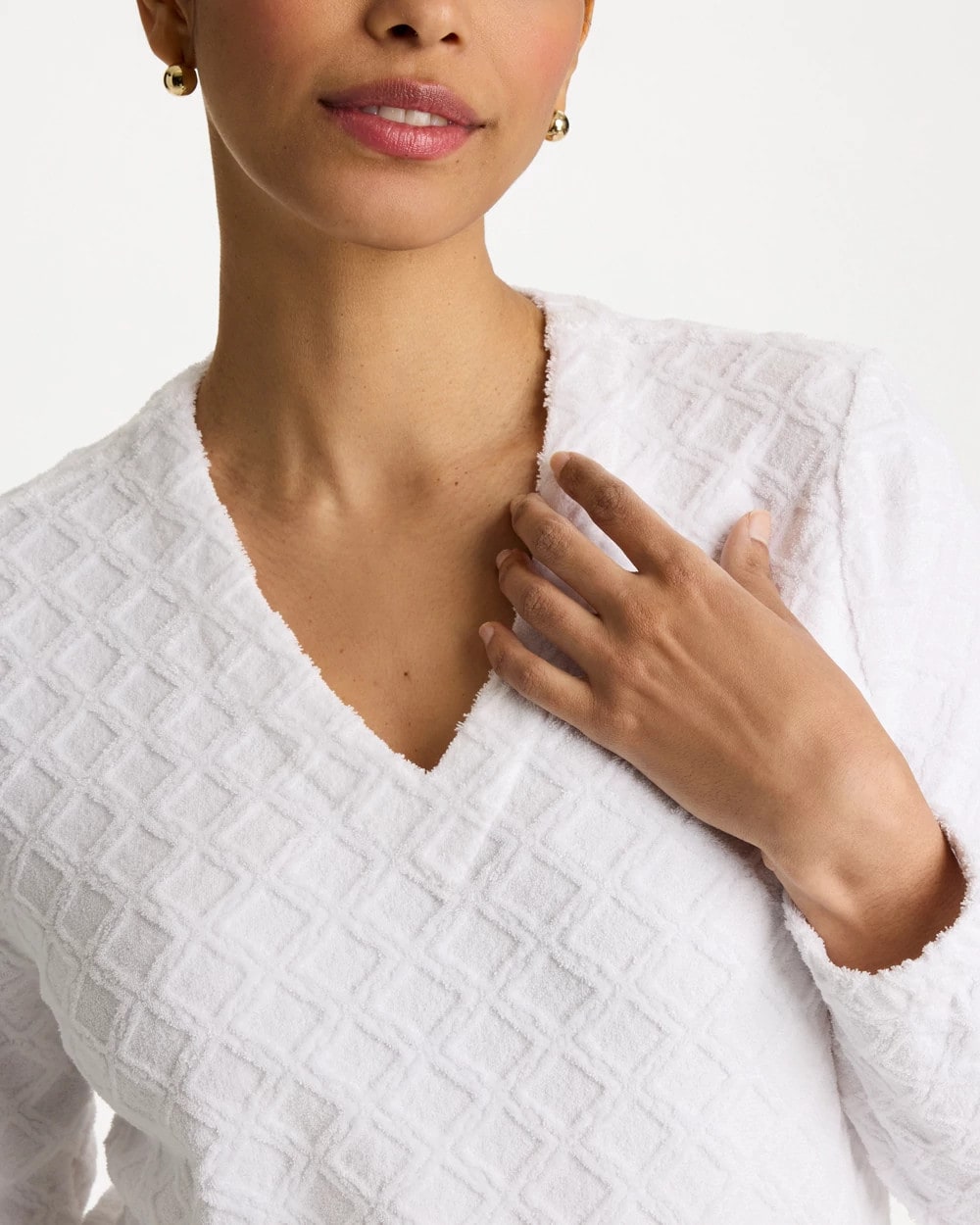 Alabaster Zenergy® Terry Cloth Jacquard Top