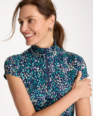 Topanga Green Zenergy® UPF Dots Half Zip Polo
