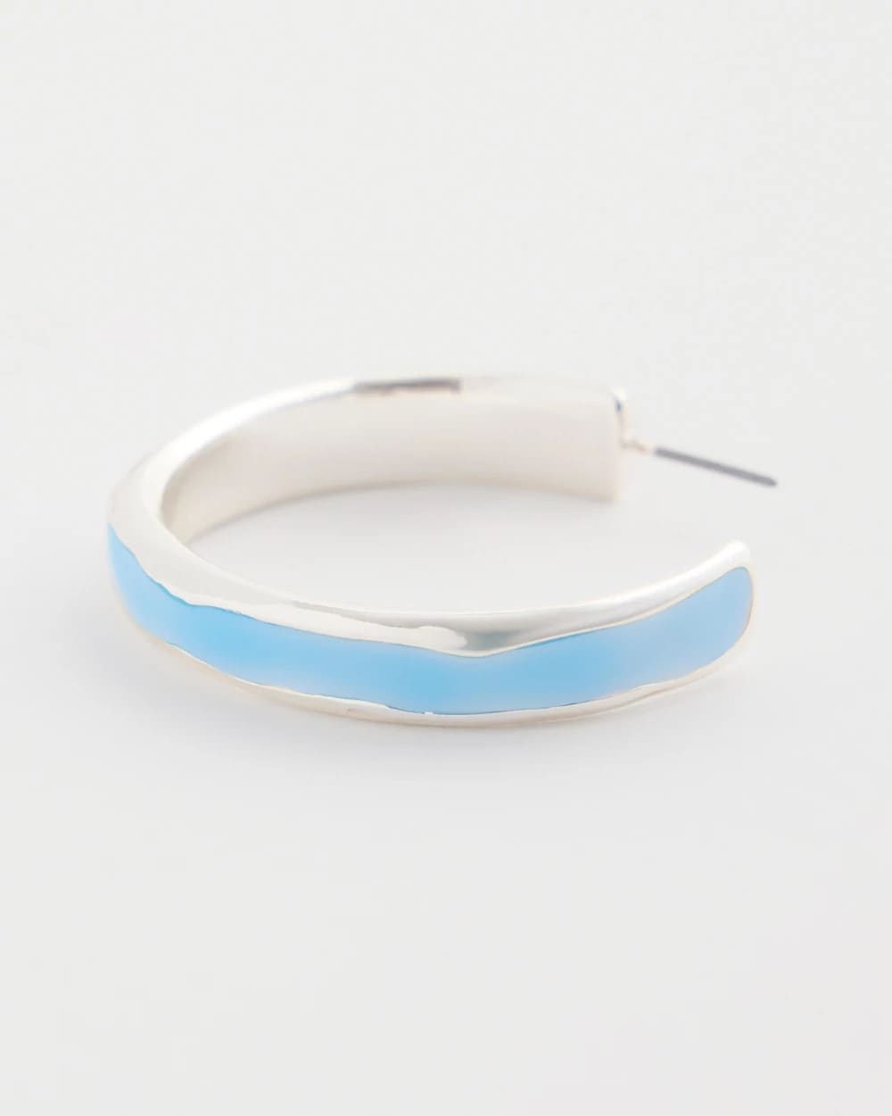Blue Sea Glass Inspired Hoop Earrings