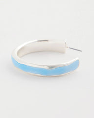 Blue Sea Glass Inspired Hoop Earrings