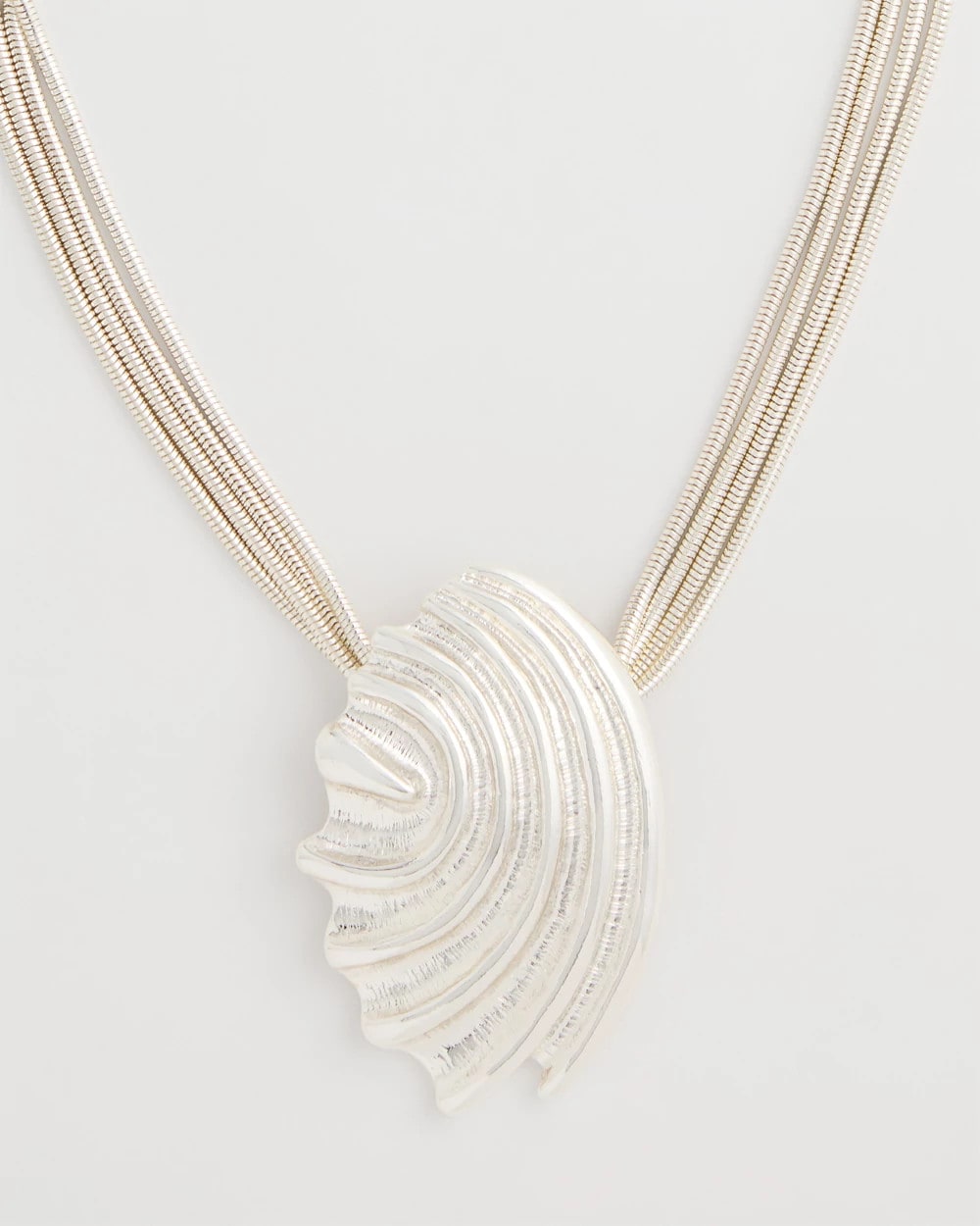 Silver Silvertone Shell Pendant