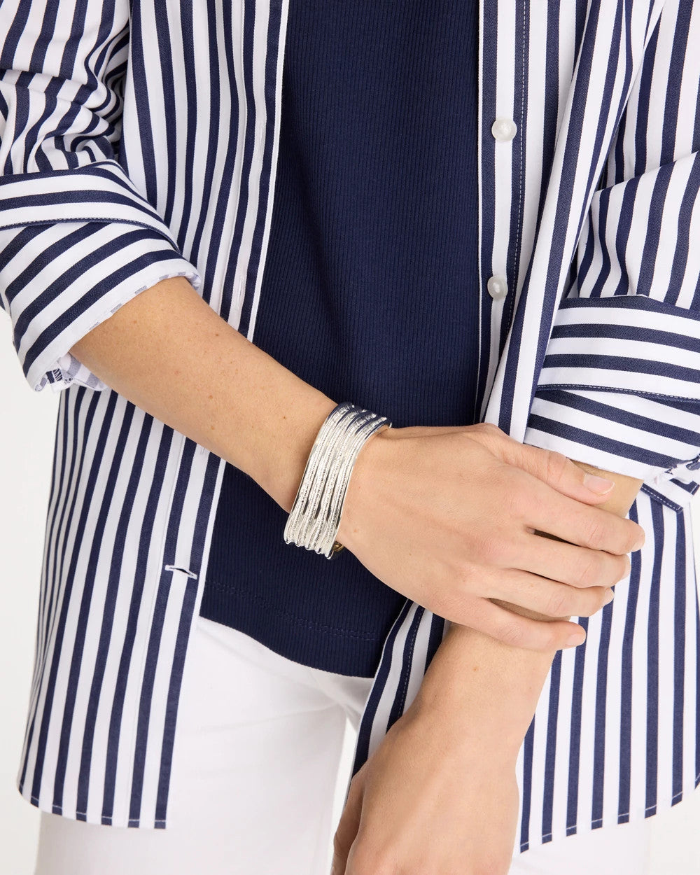 Silver Silvertone Cuff Bracelet