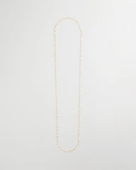 White/Gold Sea Foam Long Single-Strand Necklace