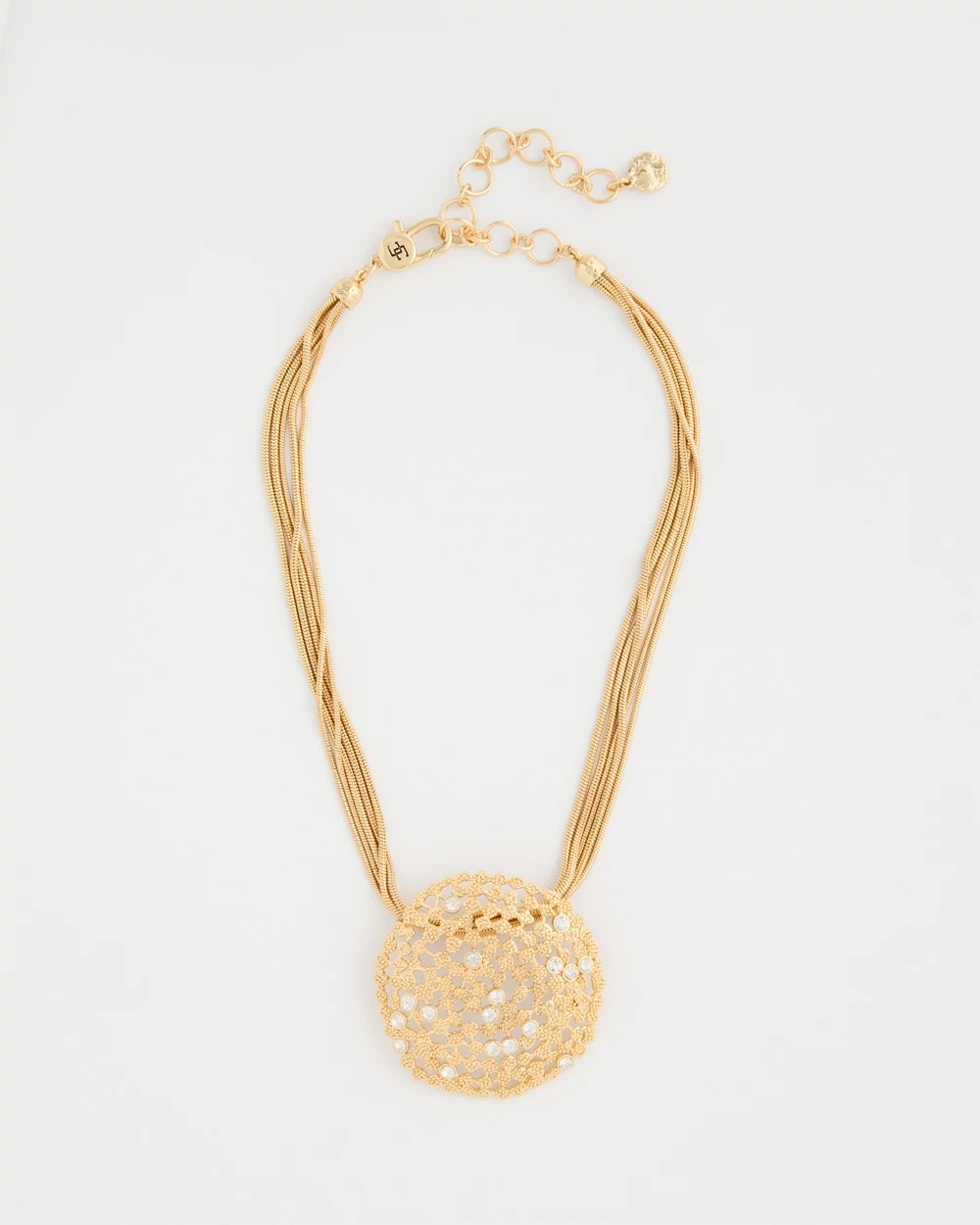 Gold Sea Foam Medallion Pendant Necklace