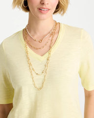 Gold Sea Foam Multi-Strand Convertible Necklace